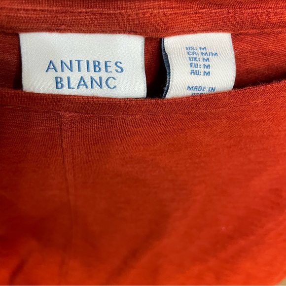 Antibes Blanc Modal 3/4 length Sleeve t-shirt top, burnt orange, M - Picture 3 of 4